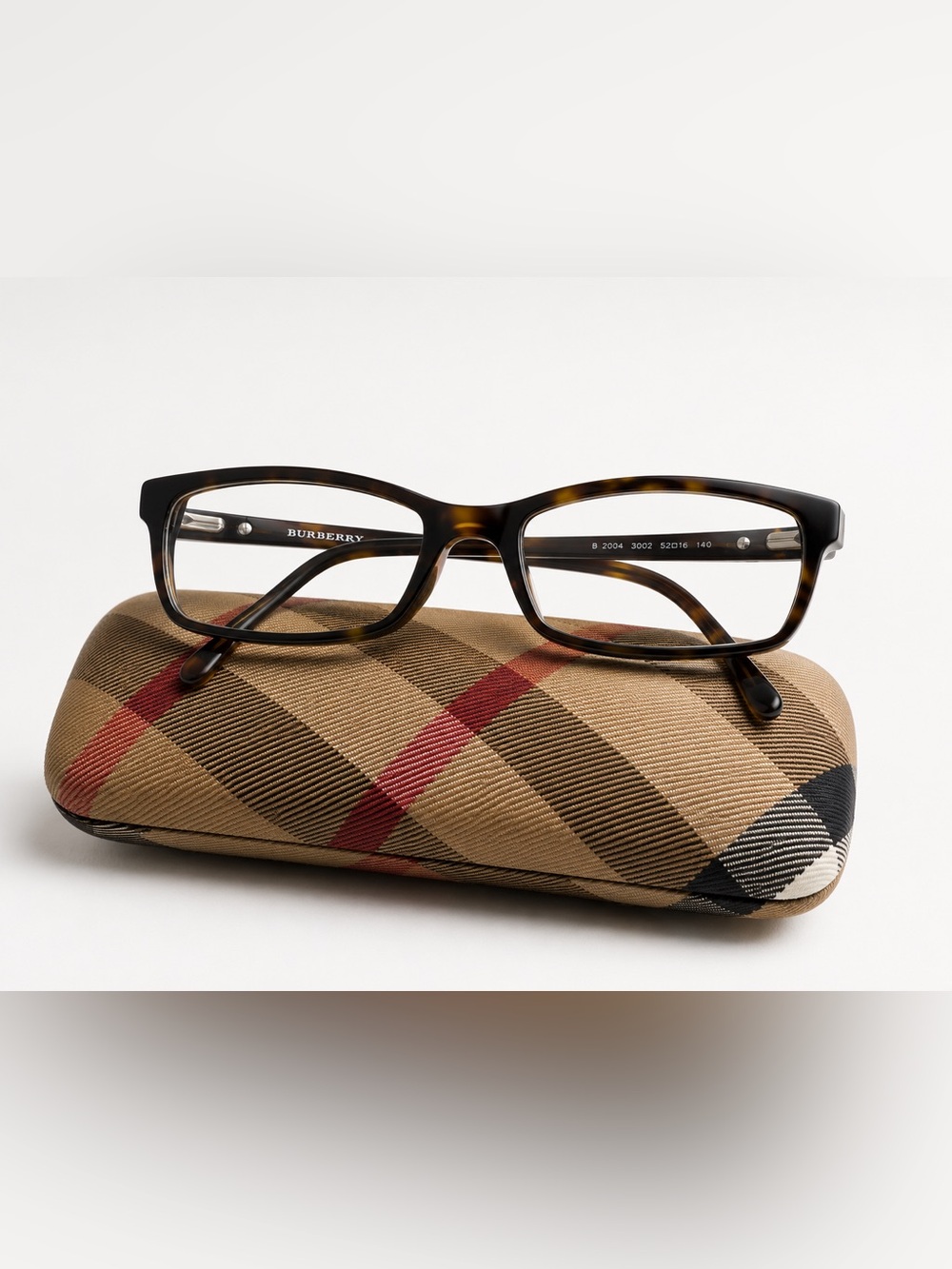 Burberry B2004 3002 Tortoise Eyeglasses Frames 52-16-140 w/ Case Italy